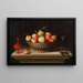 Nature morte con mele e pere in un cesto - Bernardo Polo — quadro incorniciato alla parete