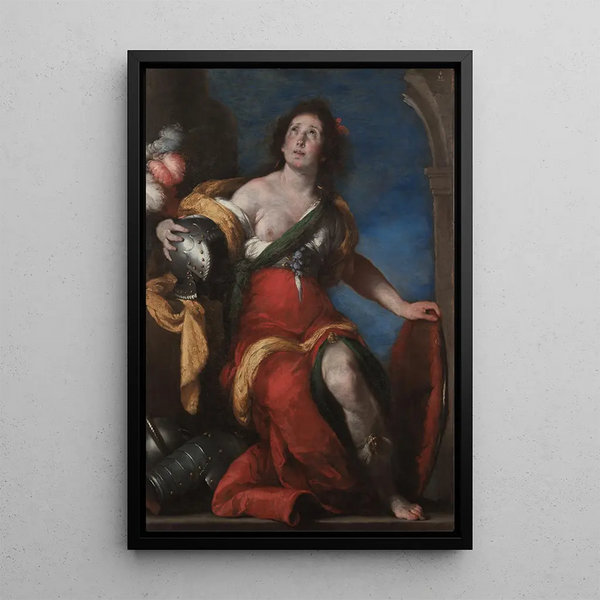 Figura allegorica - Bernardo Strozzi — quadro incorniciato alla parete