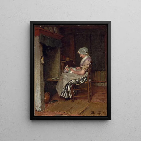 Un momento tenero - Bernardus Johannes Blommers — quadro incorniciato alla parete