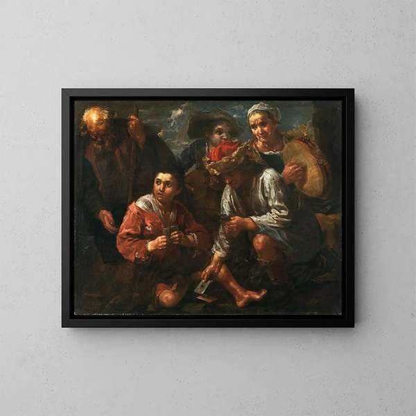 I giocatori di carte - Bernhard Keil — quadro incorniciato alla parete