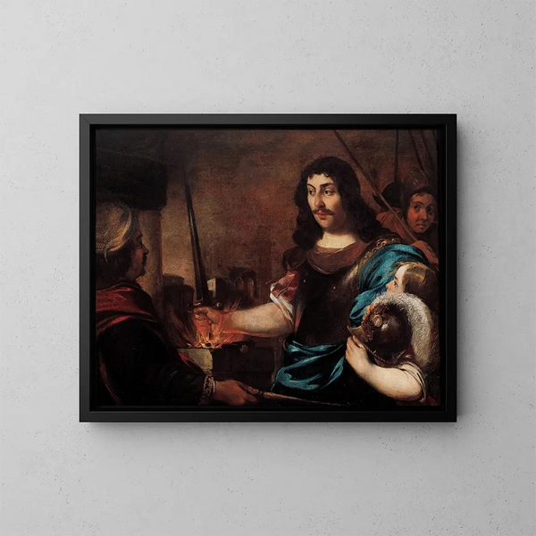 L'eroismo di Caius Mucius Scaevola - Bernhard Keil — quadro incorniciato alla parete