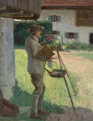 Bernhard Klinckerfu - Theodor Hummel beim Malen in PrienHarras.webp