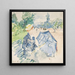 Una donna seduta su una panchina in viale del Bosco - Berthe Morisot — quadro incorniciato alla parete