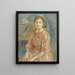 La fille dell'artista con un pappagallo - Berthe Morisot — quadro incorniciato alla parete