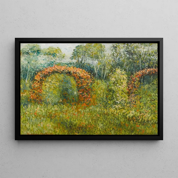 La roseraie di Giverny - Blanche Hoschedé-Monet — quadro incorniciato alla parete