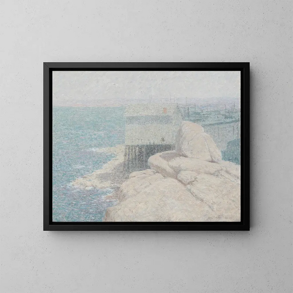 Village di pescatori cinese, baia di Monterey, California - Bolton Coit Brown — quadro incorniciato alla parete