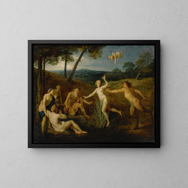 Pan e Syrinx - Bon Boullogne — quadro incorniciato alla parete
