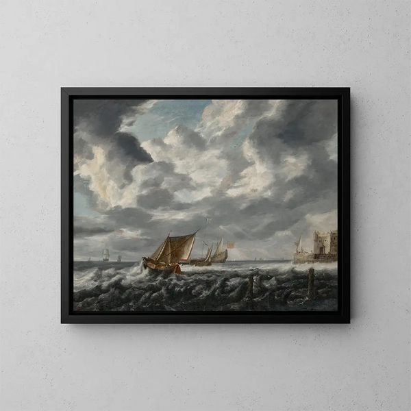 Vesles naviguant sur des eaux agitées - Bonaventura Peeters l'Ancien — quadro incorniciato alla parete