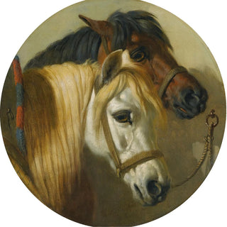 Bons Amis Étude de Deux Chevaux dans une Écurie - John Frederick Herring Snr