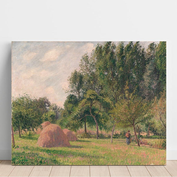 Riproduzione del dipinto di balle di fieno, mattina, Éragny - Camille Pissarro