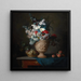 di un mazzo di fiori in un vaso di terracotta con pesche e uva - Anne Vallayer-Coster — quadro incorniciato alla parete