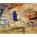 Riproduzione del dipinto Bottiglie blu e pollo - James Ensor