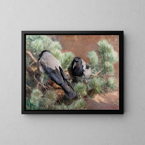 Corvi - Bruno Liljefors — quadro incorniciato alla parete