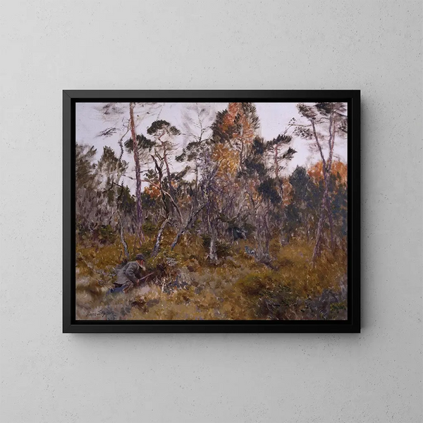 Caccia all'alce - Bruno Liljefors — quadro incorniciato alla parete