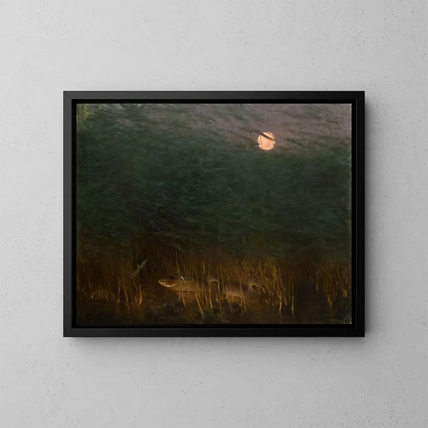 Umore notturno con anatre selvagge - Bruno Liljefors — quadro incorniciato alla parete