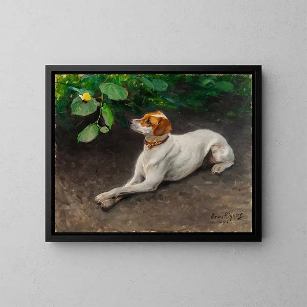 Ritratto di un cane - Bruno Liljefors — quadro incorniciato alla parete