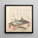 da scrivania con set di scrittura e fiori di pruno - Kubo Shunman — quadro incorniciato alla parete