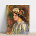 Riproduzione del dipinto Busto di Donna, Cappello di Paglia Decorato - Pierre-Auguste Renoir