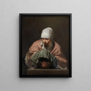 Caesar Van Everdingen - A Young Woman Warming her Hands over a Brazier.webp
