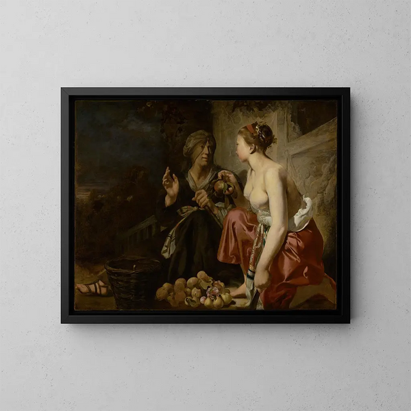 Vertumne e Pomone - Caesar van Everdingen — quadro incorniciato alla parete