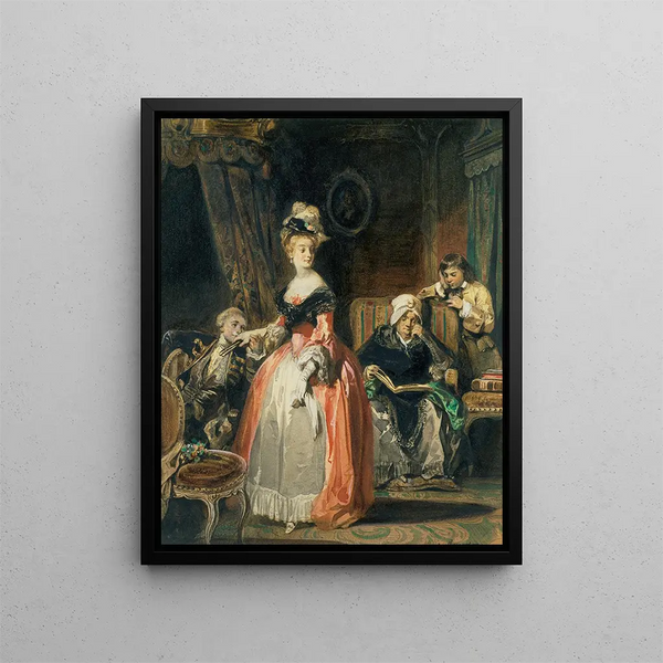 Il Bacio rubato - Camille Joseph Étienne Roqueplan — quadro incorniciato alla parete