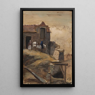 Camille Pissarro - Cheval blanc devant une ferme.webp