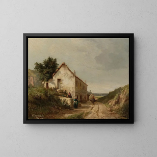Camille Pissarro - Maison Au Bord Dune Route De Campagne Avec Personnages.webp