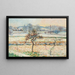 Vista sul villaggio di Bazincourt sotto la neve - Camille Pissarro — quadro incorniciato alla parete