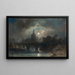 Vista di una città di notte - Camille Roqueplan — quadro incorniciato alla parete