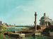 Un lucchetto, una colonna e una chiesa sul bordo di una laguna - Canaletto — vista dell’opera