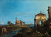 Un'isola nella laguna con una porta e una chiesa - Canaletto — vista dell’opera