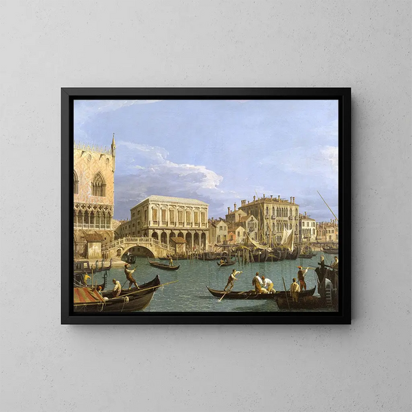 Vista della Riva degli Schiavoni a Venezia - Canaletto — quadro incorniciato alla parete
