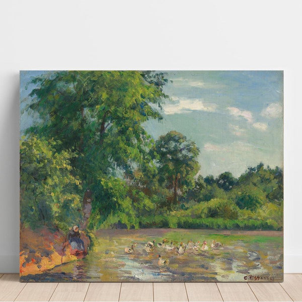 Riproduzione del dipinto Anatre sul laghetto di Montfoucault - Camille Pissarro