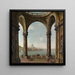 Caprice con San Paolo e il vecchio ponte di Londra - Antonio Joli — quadro incorniciato alla parete