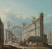 Capriccio con figure davanti alle rovine di una chiesa - Pietro Bellotti — vista dell’opera