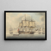 Nave da guerra con altre navi - Capitano T Richbell — quadro incorniciato alla parete