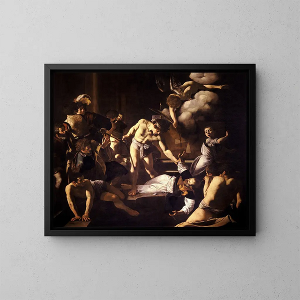 Il Martirio di san Matteo - Caravaggio — quadro incorniciato alla parete