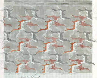 Carel Adolph Lion Cachet - Decoratief ontwerp in rood licht en donkergrijs.webp