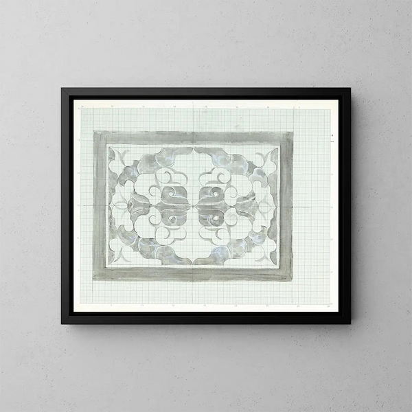 Decor di design in grigio e bianco - Carel Adolph Lion Cachet — quadro incorniciato alla parete