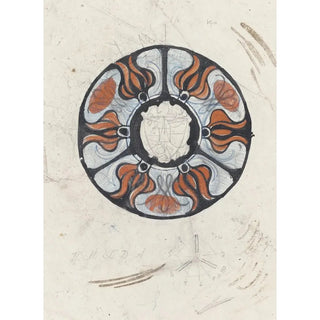 Carel Adolph Lion Cachet - Ontwerp voor een gedenkbord met W en een wapenschild.webp