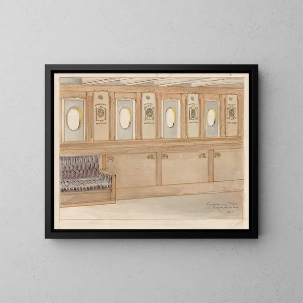 Progetto per una camera da letto per bambini di prima classe sul SS Prinses Juliana - Carel Adolph Lion Cachet — quadro incorniciato alla parete
