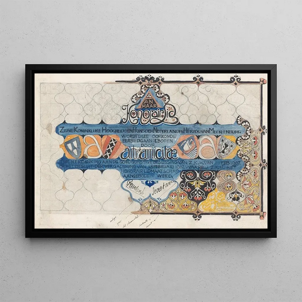 Carel Adolph Lion Cachet - Ontwerp voor een oorkonde van Arti en Amicitiae voor Prins Hendrik bij zijn erelidmaatschap in 1902.webp