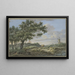 A destra, un Mulino a vento sul sentiero, una carriola con fieno - Carel Lodewijk Hansen — quadro incorniciato alla parete