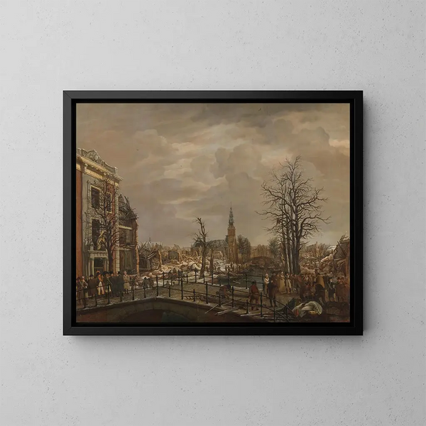 Le Rapenburg à Leyde - Carel Lodewijk Hansen — quadro incorniciato alla parete