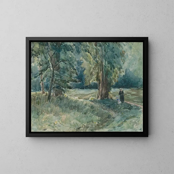Madame Storm van s Gravesande née Clifford con sua figlia nel parco di Bieberich - Carel Nicolaas Storm van 's Gravesande — quadro incorniciato alla parete