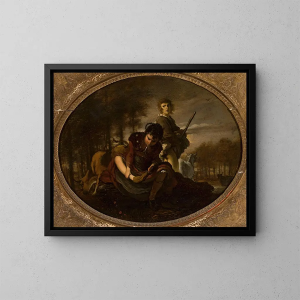 Preparativi prima di attraversare il fiume - Carel de Moor II — quadro incorniciato alla parete