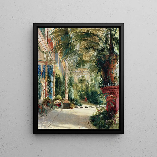 L'interno della Palm House - Carl Blechen — quadro incorniciato alla parete