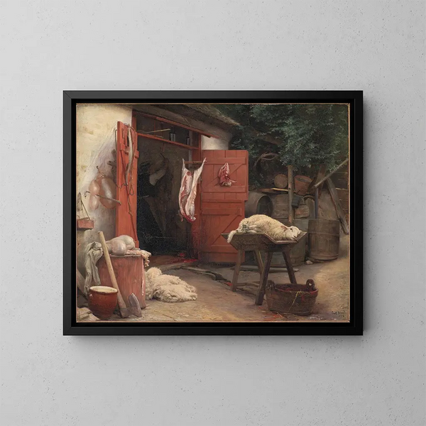 Un abattoir à Hellebk - Carl Bloch — quadro incorniciato alla parete
