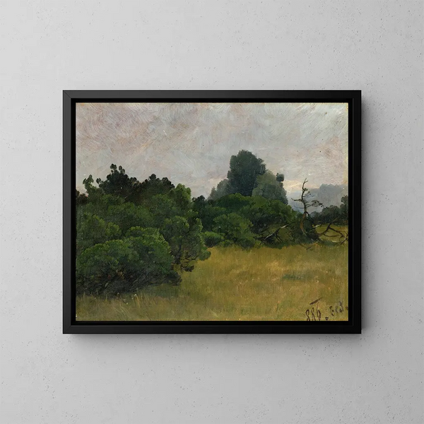 Schizzo di gruppo di alberi - Carl Bolze — quadro incorniciato alla parete
