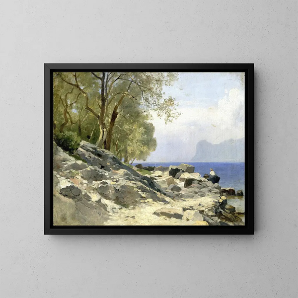 Rivage del lago di Garda - Carl Bolze — quadro incorniciato alla parete